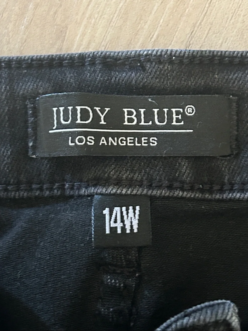 Judy Blue Distressed Flare Jeans 14W Black Stretch Denim Classic Casual